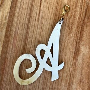 Letter A in cow horn